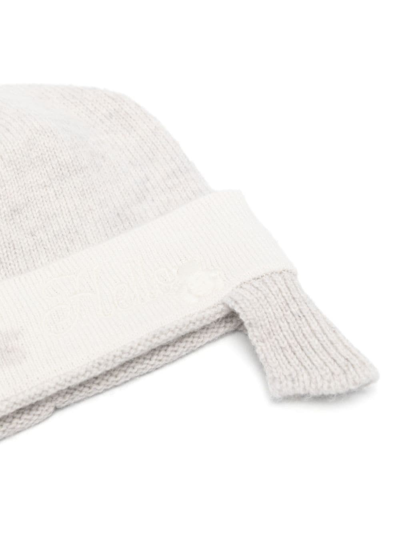 Shop Brunello Cucinelli Ribbed-knit Cashmere Beanie In Grey