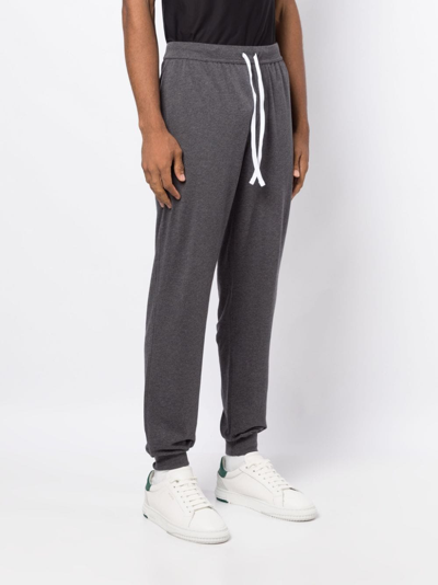 Hugo Boss Logo-embroidered Jersey Track Pants In Grey