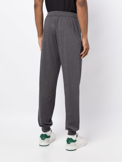Hugo Boss Logo-embroidered Jersey Track Pants In Grey