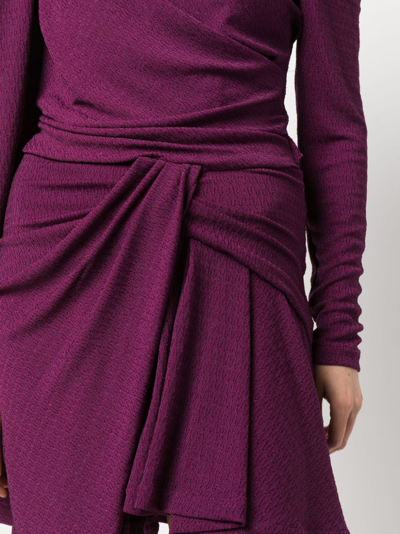 Shop Iro Merimi Asymmetric-neck Jersey Dress In Purple
