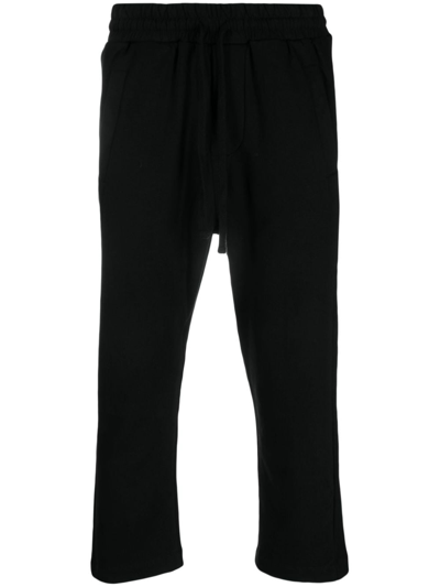 Shop Thom Krom Cropped Tapered Track Pants In Black