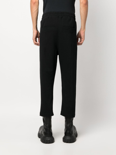 Shop Thom Krom Cropped Tapered Track Pants In Black
