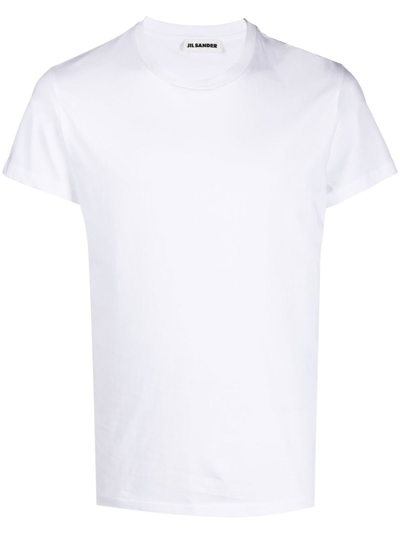 Shop Jil Sander Crew-neck Cotton T-shirt In White
