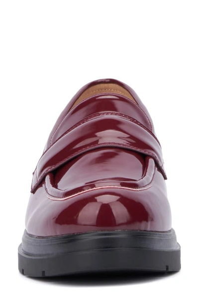 New York And Company Abbey Faux Leather Loafer In Wine