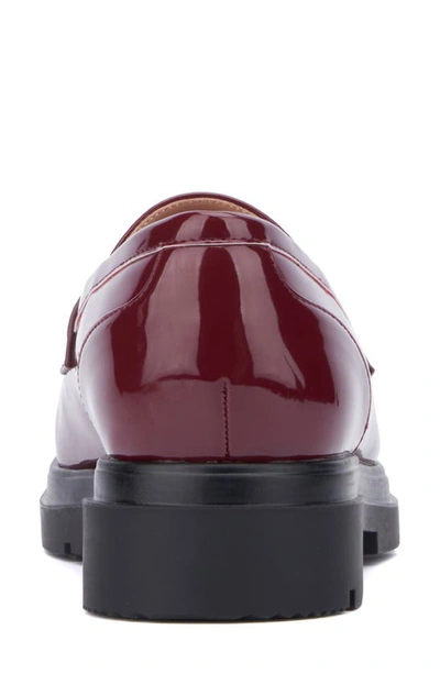 New York And Company Abbey Faux Leather Loafer In Wine