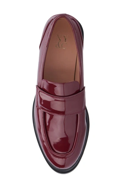New York And Company Abbey Faux Leather Loafer In Wine