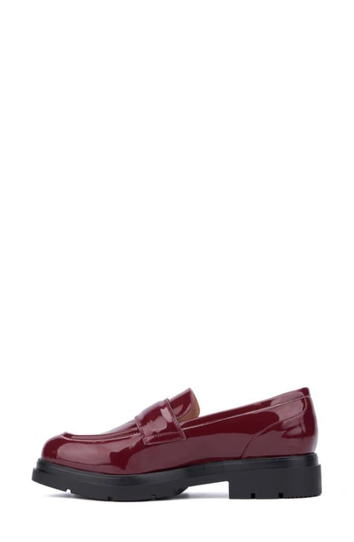New York And Company Abbey Faux Leather Loafer In Wine