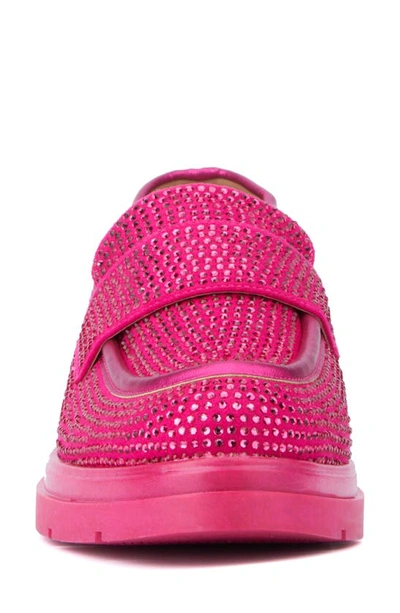 New York And Company Abigail Rhinestone Loafer In Pink