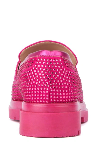 New York And Company Abigail Rhinestone Loafer In Pink