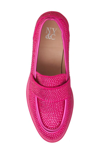 New York And Company Abigail Rhinestone Loafer In Pink
