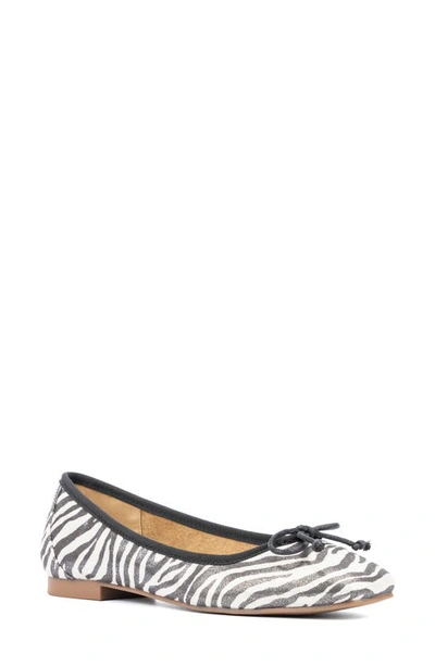 Shop New York And Company Paulina Ballet Flat In Zebra