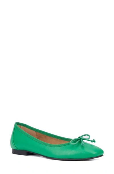 Shop New York And Company Paulina Ballet Flat In Kelly Green