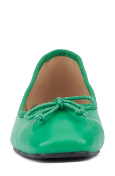 New York And Company Paulina Ballet Flat In Kelly Green