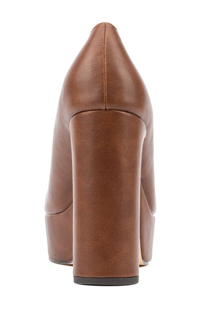 New York And Company Ryla Block Heel Platform Pump In Cognac