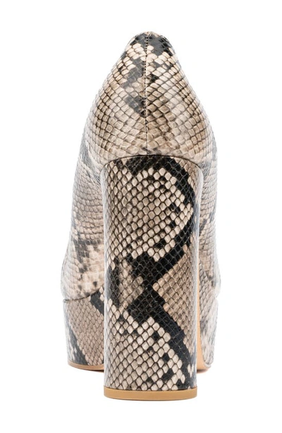 New York And Company Ryla Block Heel Platform Pump In Beige Snake