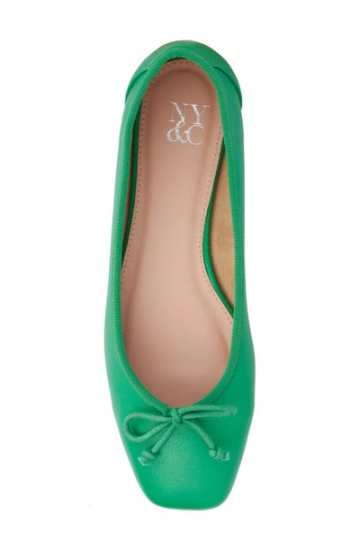 New York And Company Paulina Ballet Flat In Kelly Green
