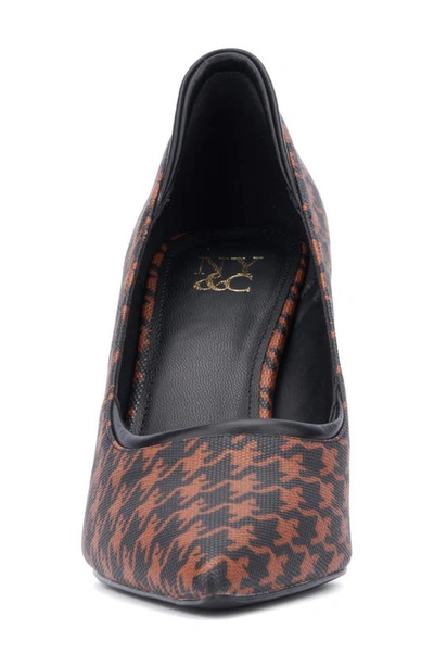 Shop New York And Company Kailynn Stiletto Pump In Brown Houndstooth