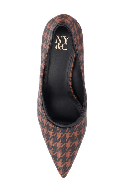 Shop New York And Company Kailynn Stiletto Pump In Brown Houndstooth