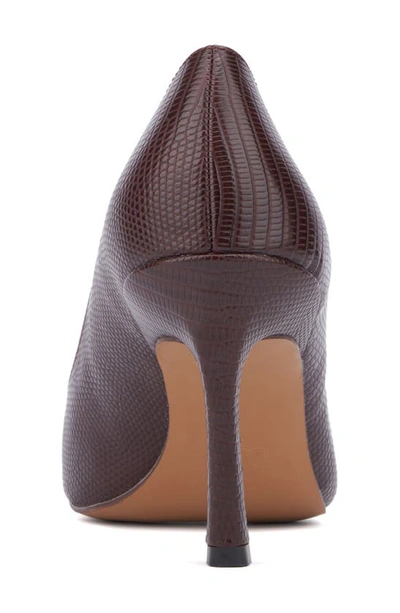 New York And Company Katerina Croc Embossed Faux Leather Pump In Brown Lizard