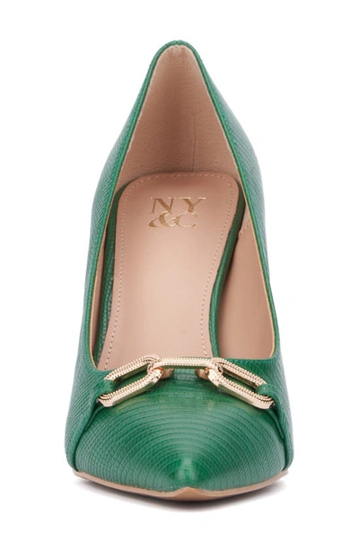 New York And Company Women's Katerina- Lizard Embossed Pump Heels In Green Lizard