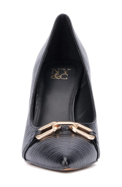 New York And Company Women's Katerina- Lizard Embossed Pump Heels In Black Lizard