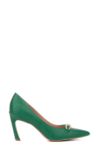 New York And Company Women's Katerina- Lizard Embossed Pump Heels In Green Lizard