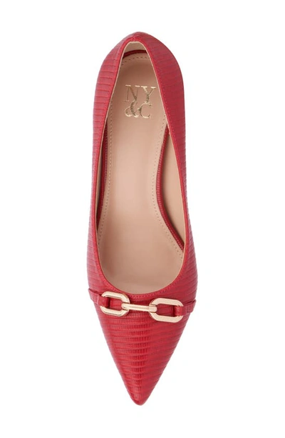 New York And Company Women's Katerina- Lizard Embossed Pump Heels In Red Lizard