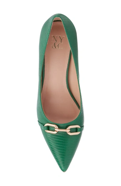 New York And Company Women's Katerina- Lizard Embossed Pump Heels In Green Lizard