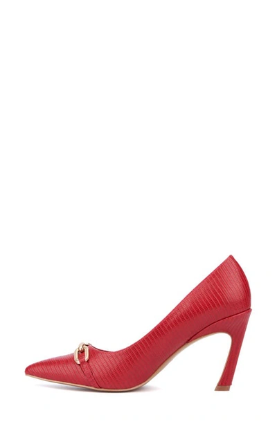 New York And Company Women's Katerina- Lizard Embossed Pump Heels In Red Lizard