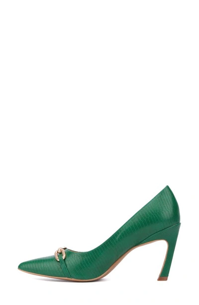 New York And Company Women's Katerina- Lizard Embossed Pump Heels In Green Lizard