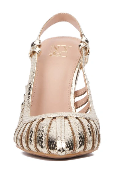 New York And Company Womens Magdalene- Metallic Sling Back Heels Pumps In Gold