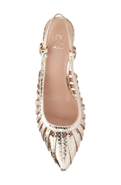 New York And Company Womens Magdalene- Metallic Sling Back Heels Pumps In Gold