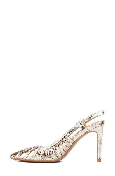 New York And Company Womens Magdalene- Metallic Sling Back Heels Pumps In Gold