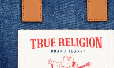 Shop True Religion Brand Jeans Mini Denim Tote Bag In Navy