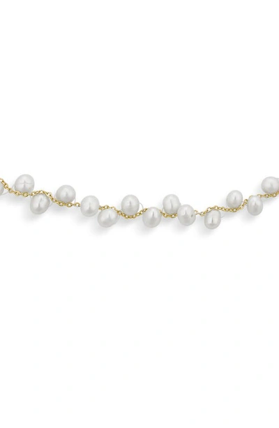 Bling Jewelry 5-5.5mm Cultured Freshwater Pearl Cluster Necklace In White
