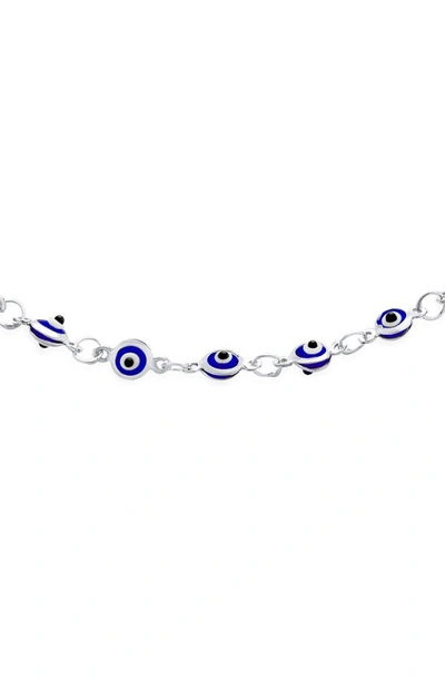 Shop Bling Jewelry Evil Eye Glass Bead Anklet In Navy