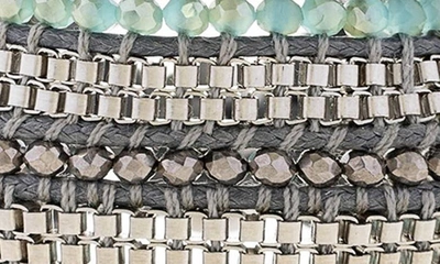 Shop Saachi Beaded Cuff Bracelet In Grey