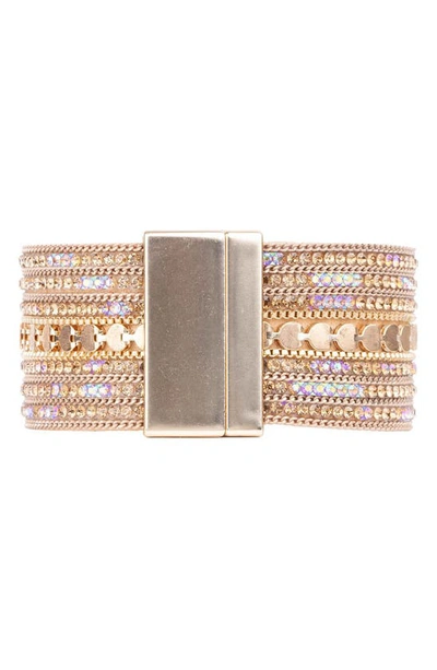 Shop Saachi Shimmering Faux Suede Bracelet In Gold
