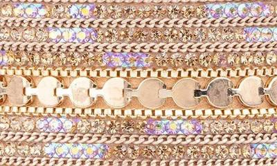 Shop Saachi Shimmering Faux Suede Bracelet In Gold