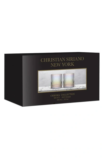 Shop Joyjolt Christian Siriano Set Of 2 Stunning Chroma Iridescent Highball Glasses In Clear