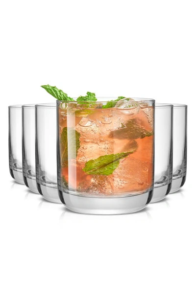 Joyjolt Faye Set Of 6 Double Old Fashioned Glasses In Clear
