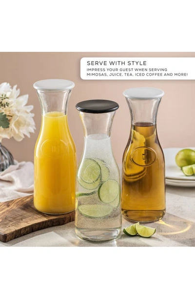 Joyjolt Hali Set Of 4 Glass Carafe In Clear
