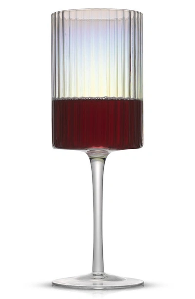 Joyjolt Christian Siriano Set Of 2 Stunning Chroma Iridescent Wine Glasses In Clear