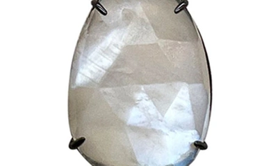 Adornia Fine Organic Cut Moonstone Pendant Necklace In Silver