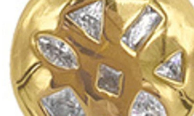 Shop Adornia Fine Mixed Cz Pendant Paper Clip Chain Toggle Necklace In Yellow Gold