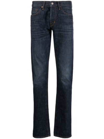 Shop Tom Ford Skinny-leg Mid-rise Jeans In Blue