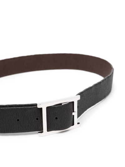 Shop Orciani Chevrette Reversible Leather Belt In Brown
