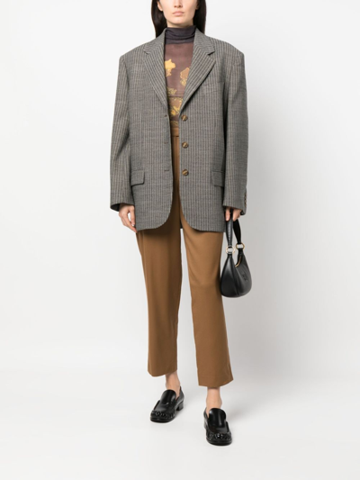Apc Pleated Cropped Trousers In Brown