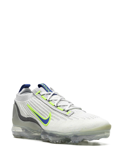 Shop Nike Air Vapormax 2021 Fk "white Royal Volt" Sneakers In Grey