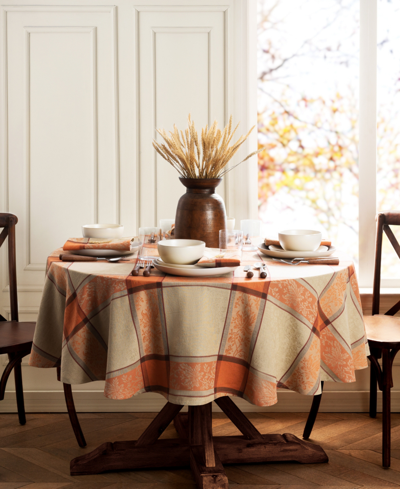 Elrene Autumnal Harvest Jacquard Tablecloth, 60" X 84" Oval In Multi